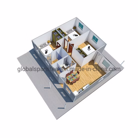 Low Cost Easy Build 2 Bedroom Living Flat Pack Prefabricated Container House