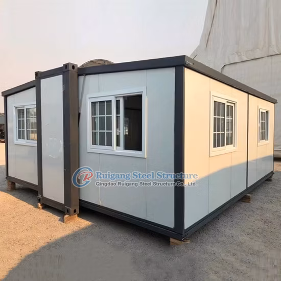 20/40FT Expandable Prefabricated Modular Steel Structure Portable Tiny Home Caravan Construction Villa Camp House Prefab Mobile Expandable Container House