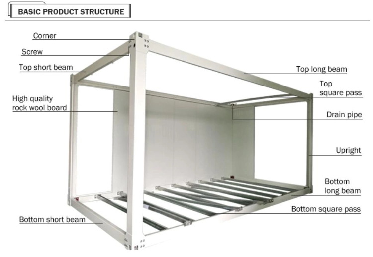 Steel Structure 20FT 40FT Standard Office Living Detachable Container Modular House Tiny House Prefab Homes Prefabricated Worker Camp Domitory Container House