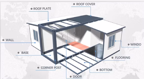 China Luxury 20/40FT 2 Bedroom Modular Steel Structure Prefab Mobile Shipping Expandable Container House Price for Prefabricated/Living